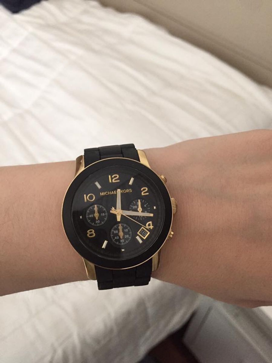 relogio preto michael kors feminino