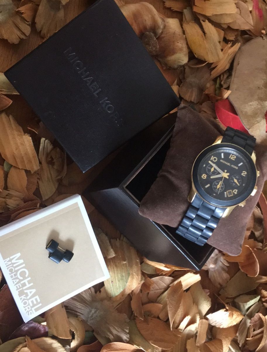 relogio michael kors preto fosco