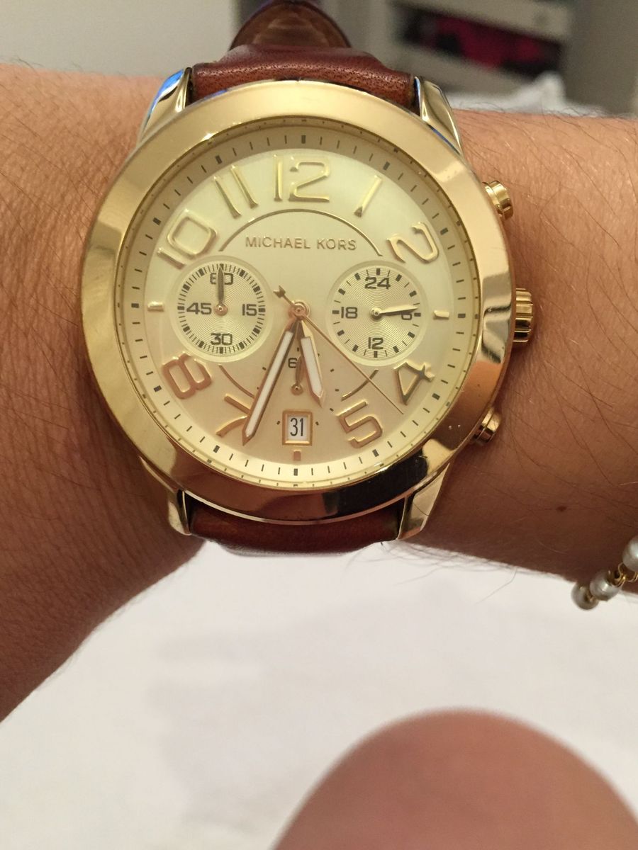 relogio michael kors pulseira de couro feminino