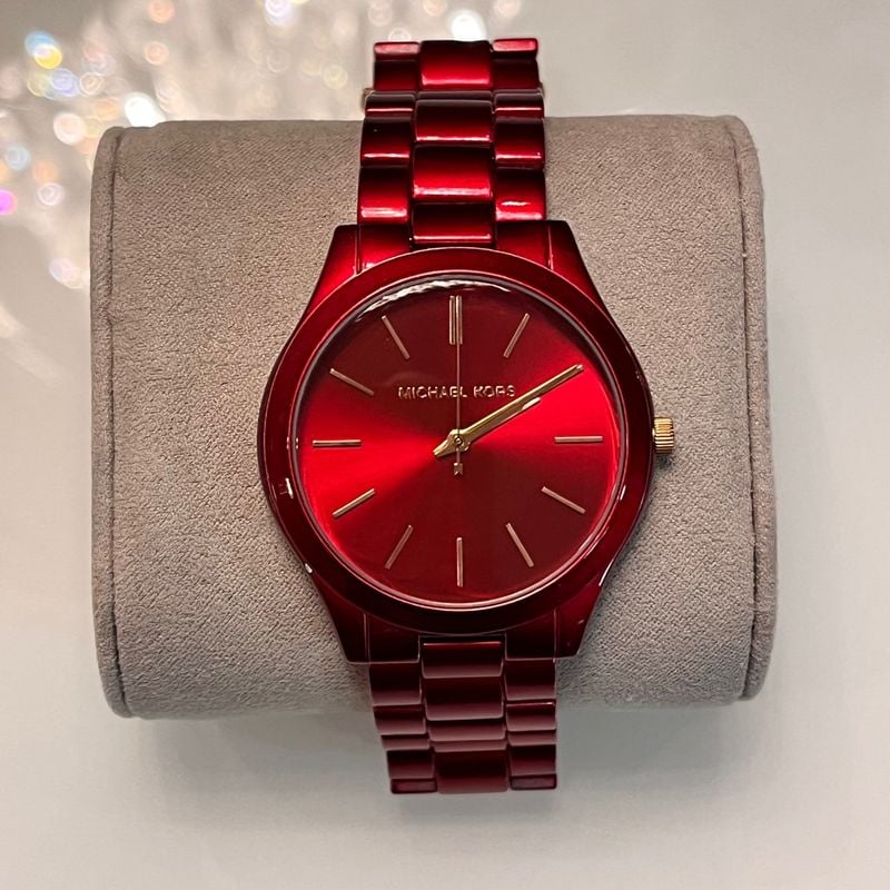 Relogio michael sale kors vermelho