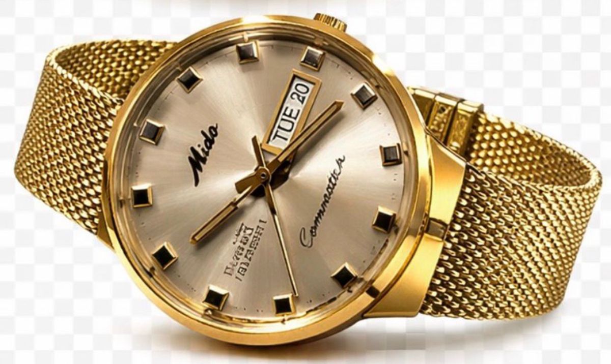 Relógio Mido Commander Ocean Star Datoday Dourado | Relógio Masculino ...