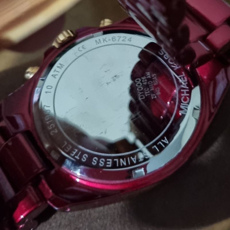 Relógio Mk Vermelho Carmim Relógio Feminino Michael Kors Usado