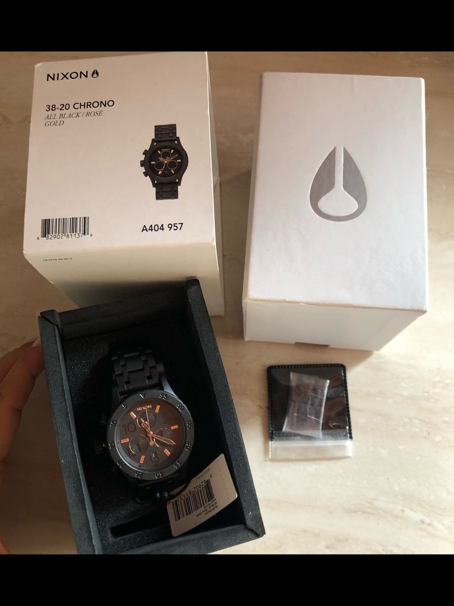 Relogio Nixon 38-20 Chrono All Black / Rose Gold | Relógio