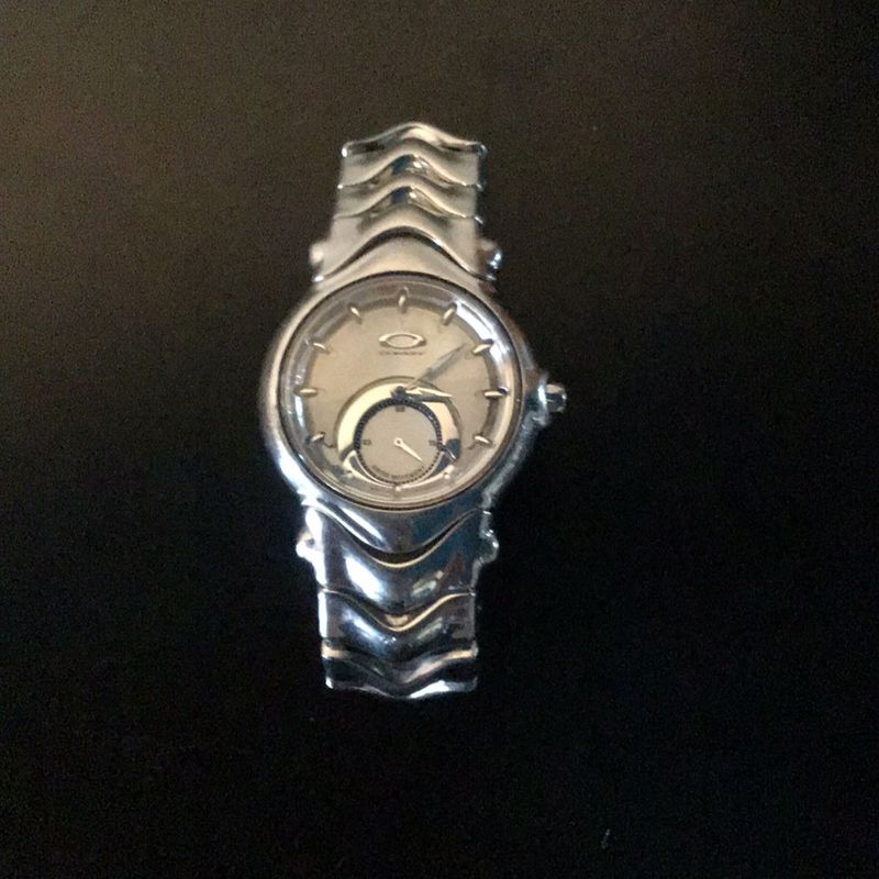 Relógio Oakley Judge Usado Inteiro Cromado, Não Companha Caixa