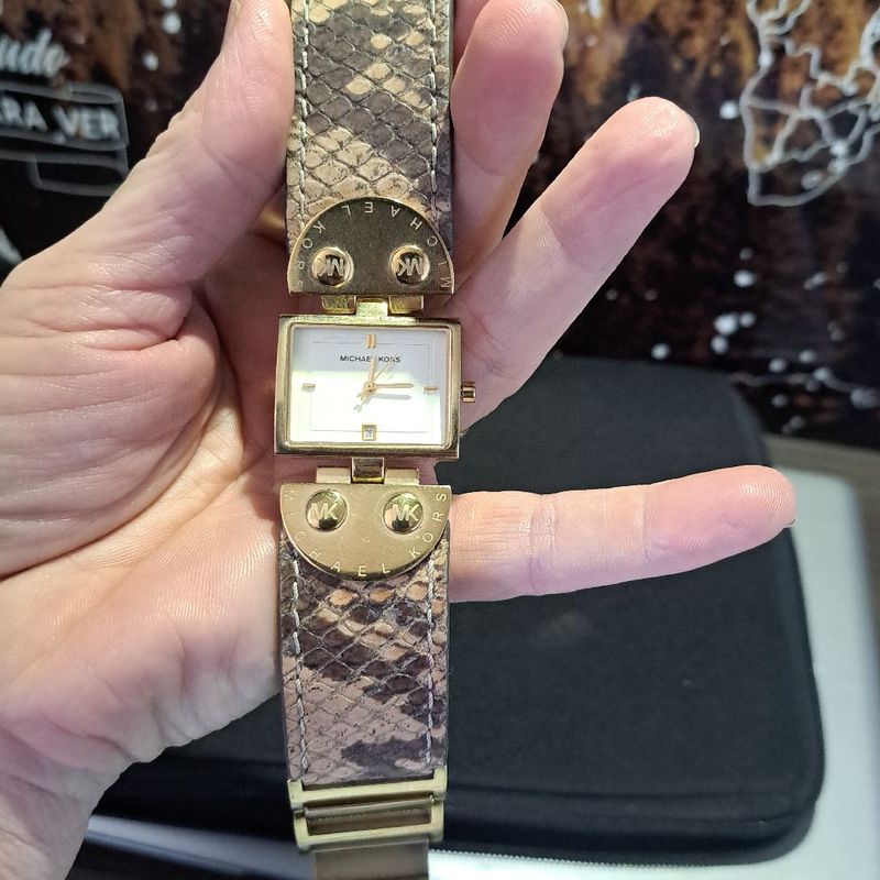 Relogio michael kors pulseira de sale couro