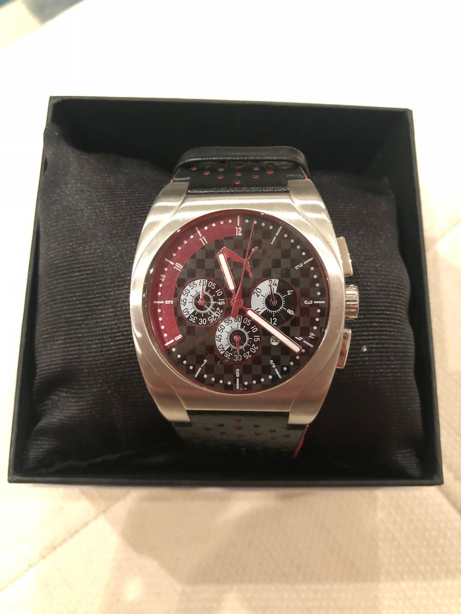 pulseira relogio puma couro