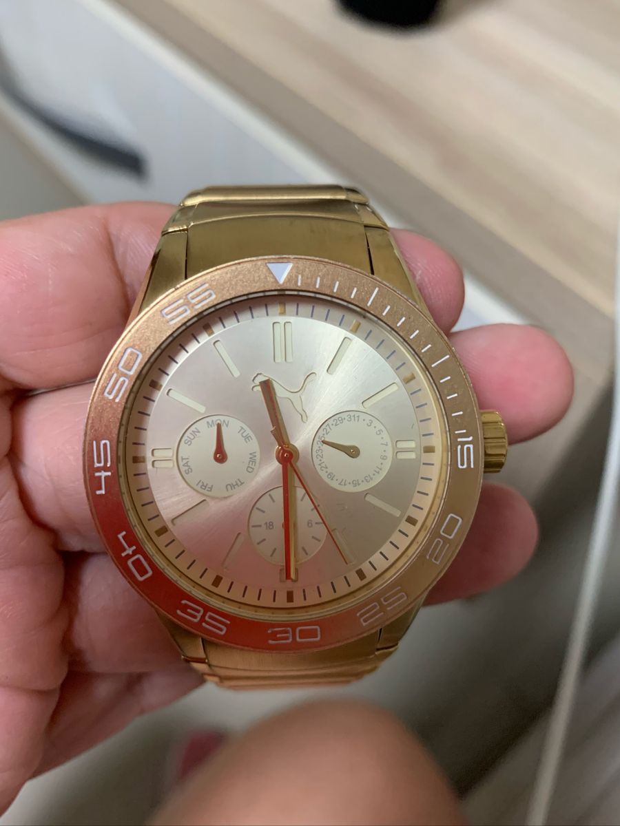 Relogio puma 2024 dourado original