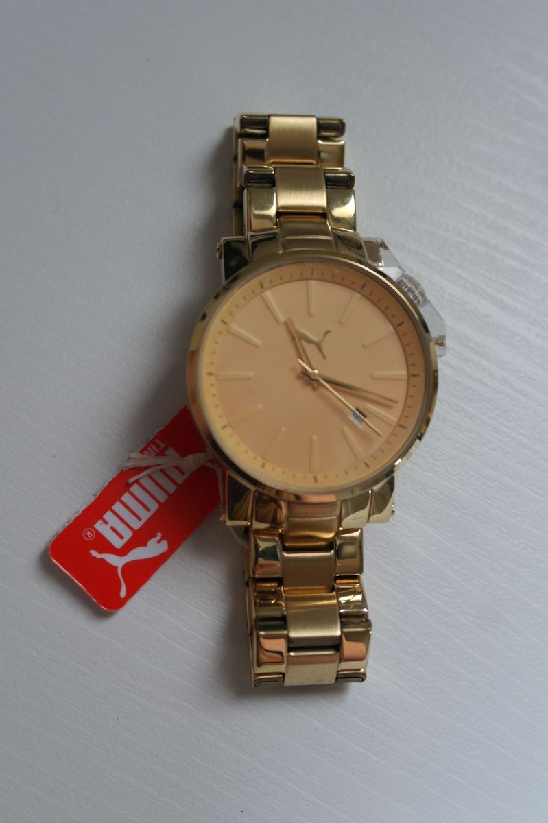 relogio puma feminino dourado