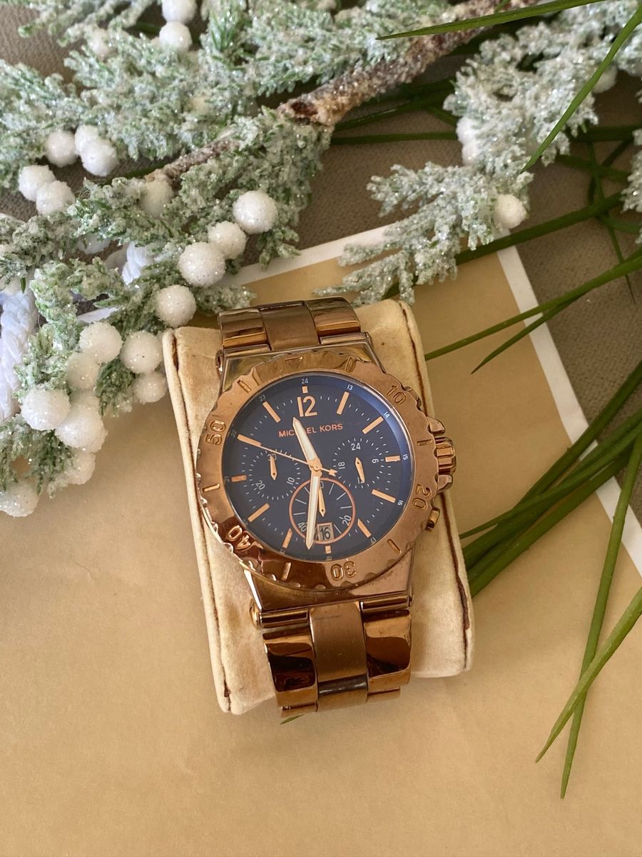 Relogio michael best sale kors fundo azul