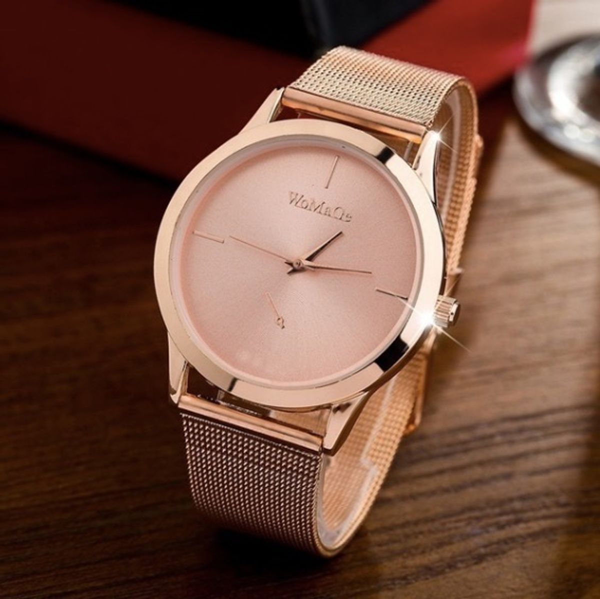 relogio quartz rose