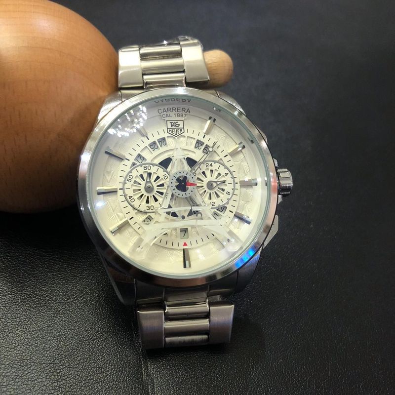 Rel gio Tag Heuer Prata Fundo Branco Rel gio Masculino Tag Heuer Nunca Usado 32852081 enjoei