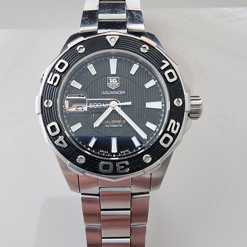 Rel gio Tagheuer Aquaracer Waj2110 Calibre 5 Date Autom tico Original Nov ssimo sem Detalhes Rel gio Masculino Tagheuer Usado 92774532 enjoei