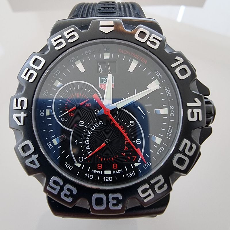 Rel gio Tagheuer F1 Tachymetre Cah1012 44mm Preto Original