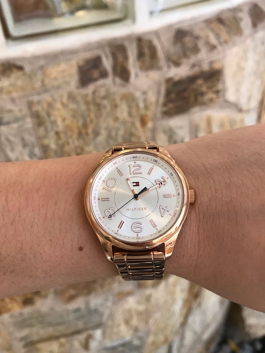 relogio rose tommy hilfiger