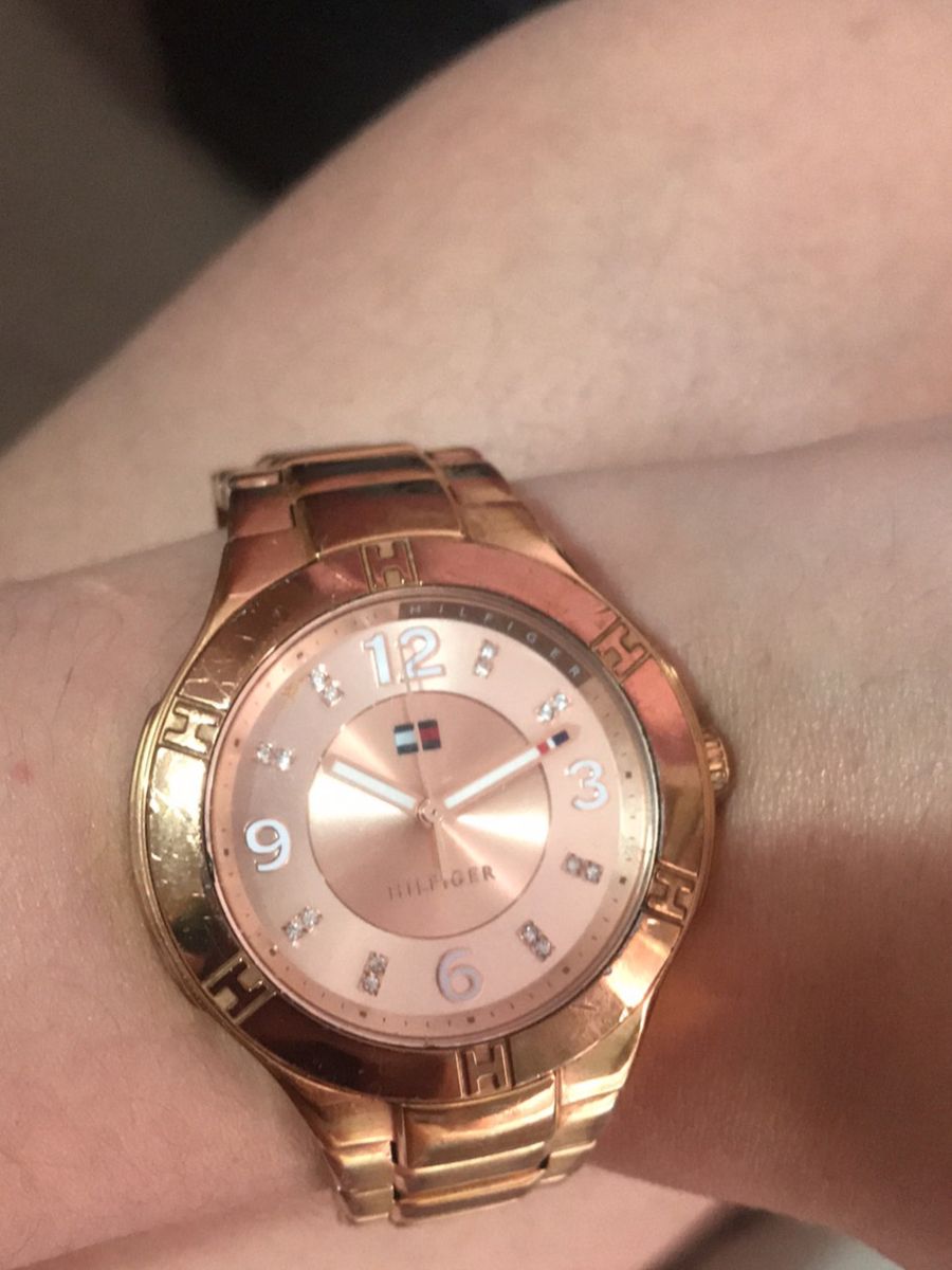 relogio rose tommy hilfiger