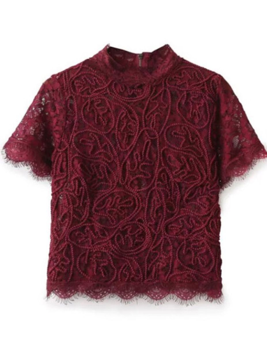 rendada vinho - blusas sem marca