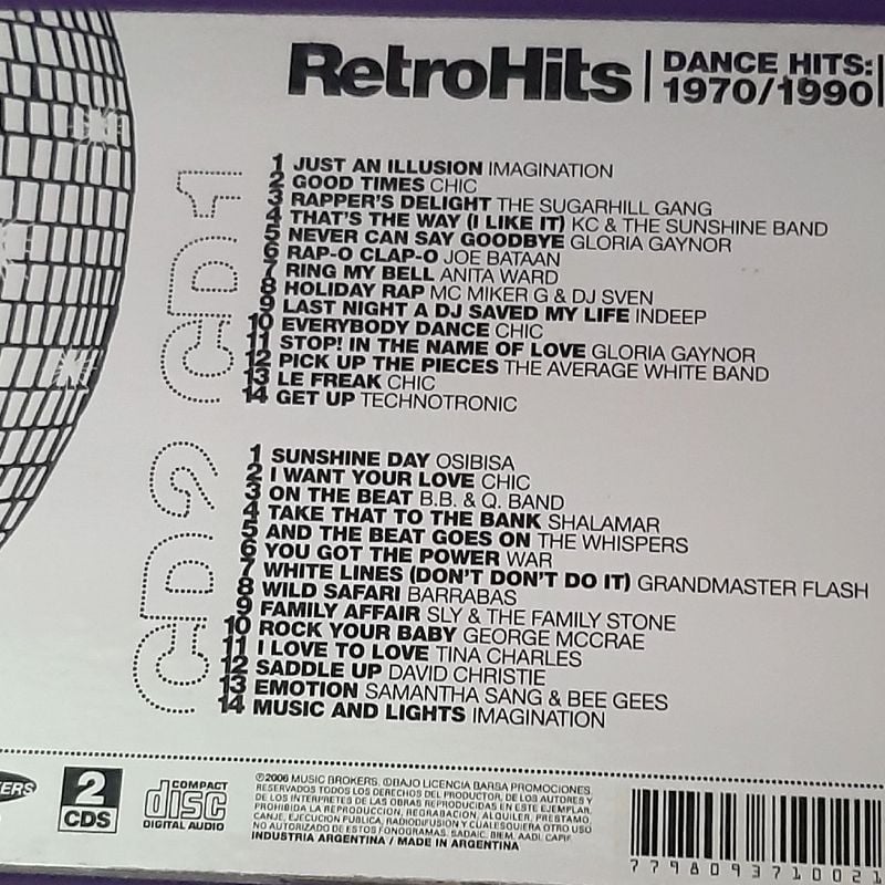 Retro Hits - Cd Duplo Dance Hits (1970/1990) Greatest Hits | Cd