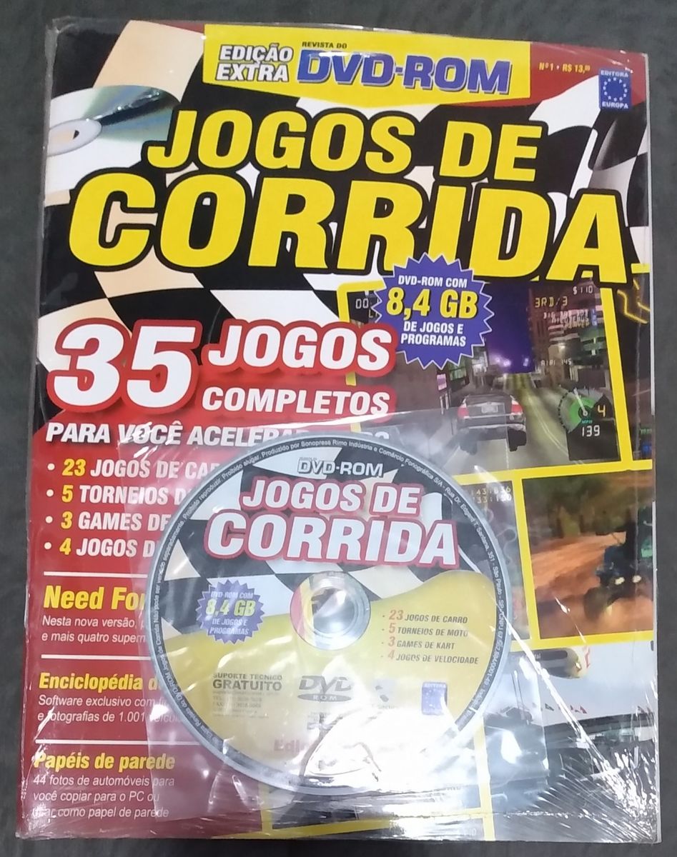 Revista Dvd-Rom Nº 1 + Dvd 35 Jogos de Corrida Completos (Lacrada), Cacareco Europa Nunca Usado 79300415