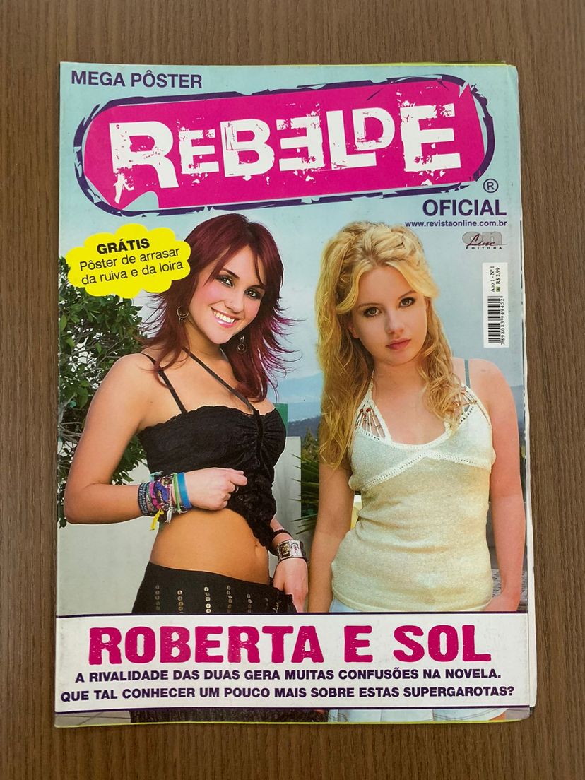 Revista Mega Pôster Rebelde Oficial Rbd Nº 1 - Roberta e Sol - Dulce ...
