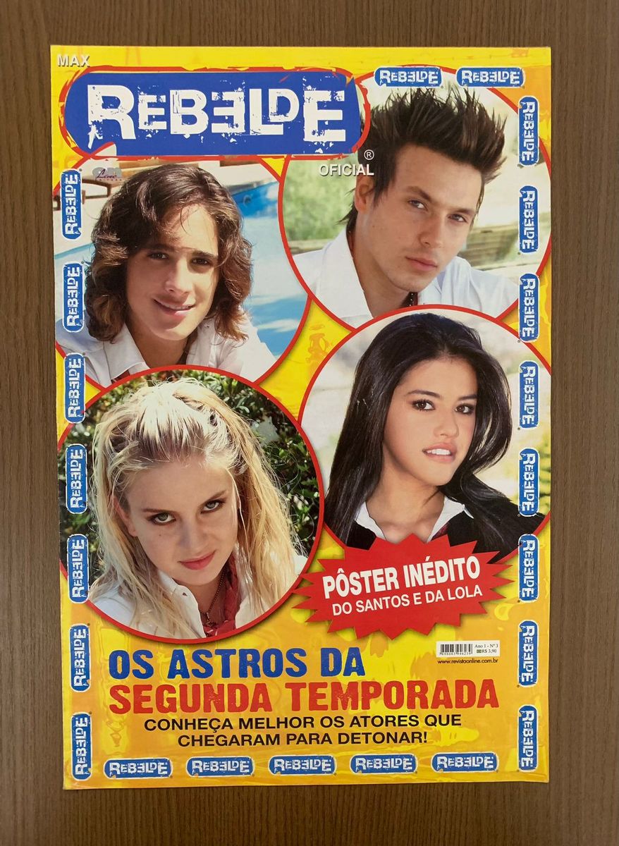 Revista Pôster Max Rebelde Oficial Rbd Nº 3 - Rocco Santos Sol Agustina ...