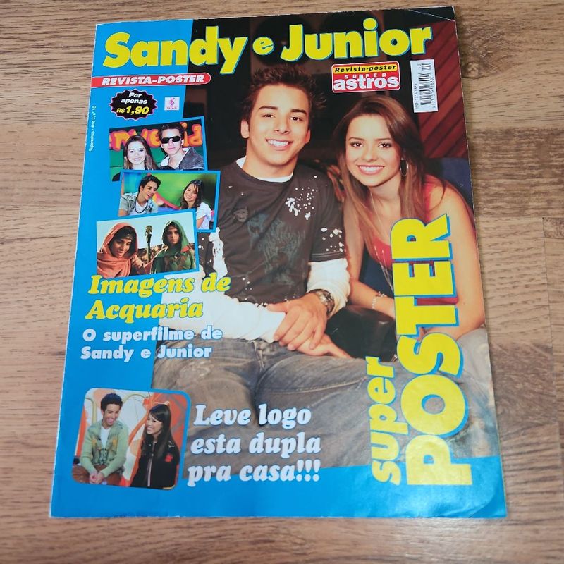 Revista Poster Sandy e Junior | Item de Música Sandy E Junior Usado  109077758 | enjoei