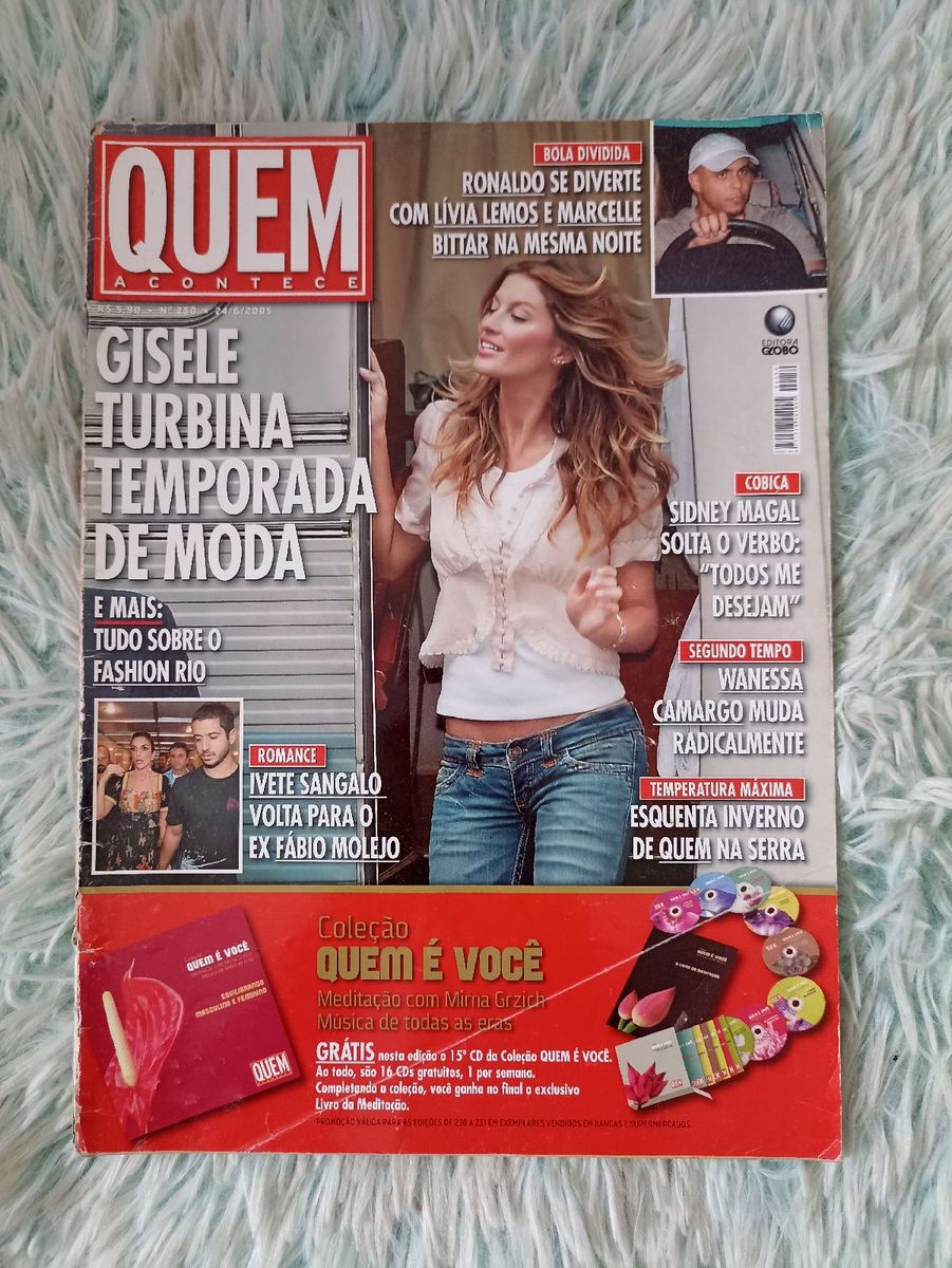 Revista Quem com Gisele, Ronaldo, Naomi, Chico Buarque, Paulo Zulu ...