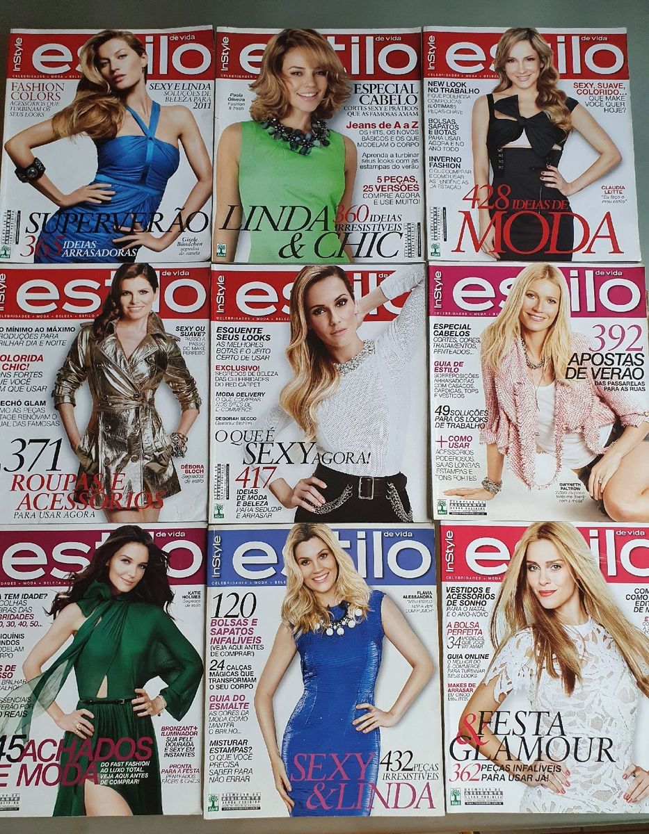 Revistas Estilo Ano 2011 Gisele Bundchen, Paola Oliveira Etc (9 Edições ...