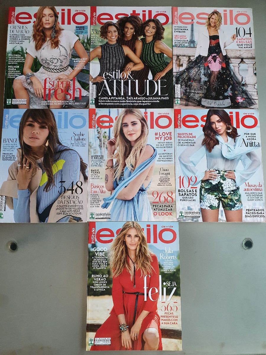 Revistas Estilo Ano 2017 Julia Roberts, Giovanna Ewbank Etc (7 Edições ...