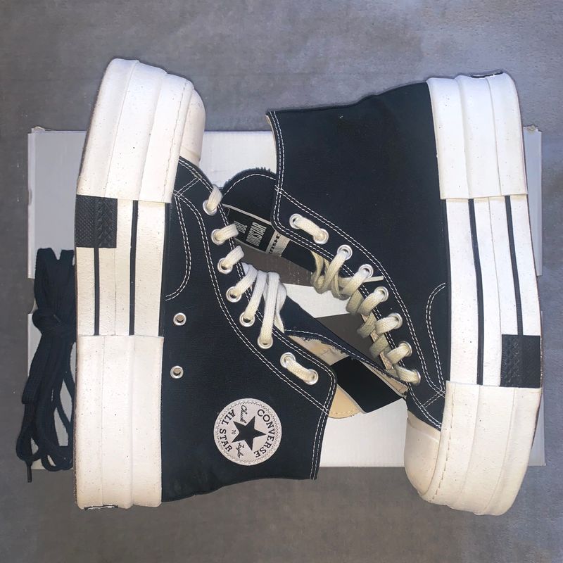 Rick Owens X Converse Drkshdw Dbl Drkstar Hi In Black | Rick Owens