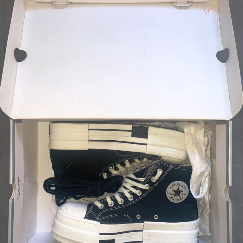 Rick Owens X Converse Drkshdw Dbl Drkstar Hi In Black | Rick Owens