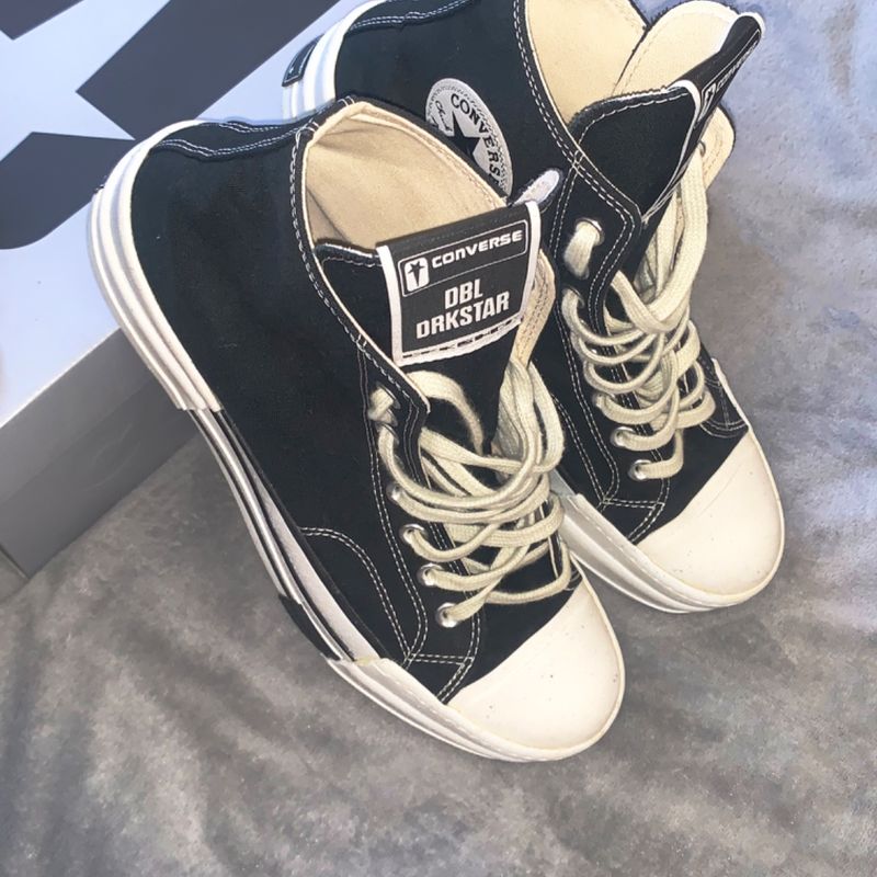 Rick Owens X Converse Drkshdw Dbl Drkstar Hi In Black | Rick Owens