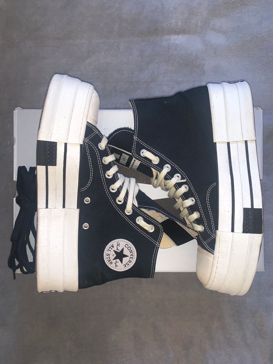 Rick Owens X Converse Drkshdw Dbl Drkstar Hi In Black | Rick Owens