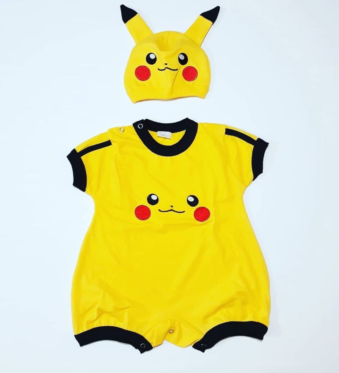 Romper Mesversario Pikachu Fantasia Bebe Pokemon Roupa Infantil Para Bebe Usado Enjoei