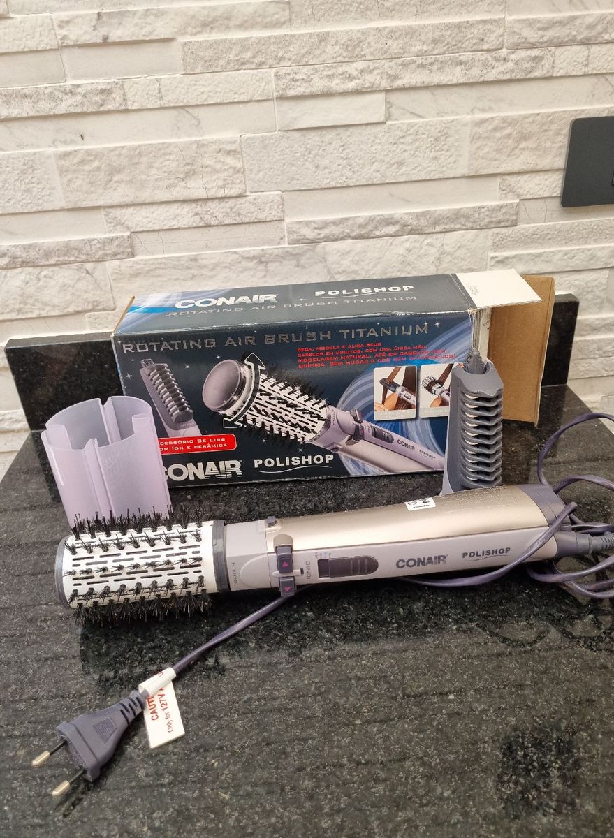 Rotating Air Brush Titanium Conair 127v Item Info Eletro Conair Polishop Usado 95409127 enjoei