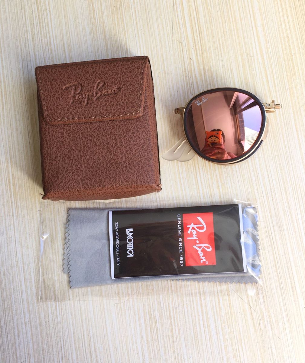 round dobrável rose - óculos ray-ban