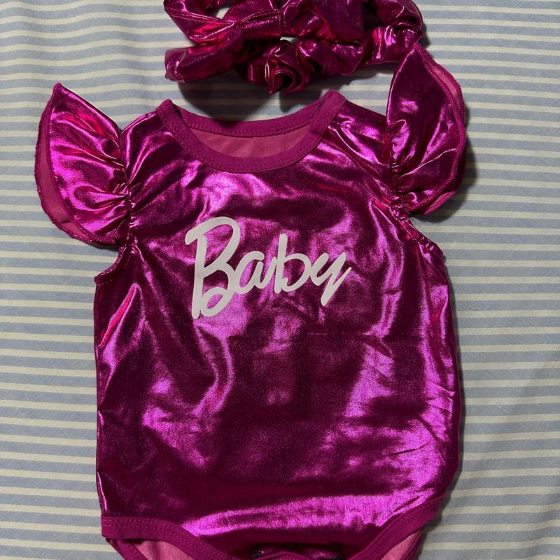 Roupa Body Mesversario Barbie Roupa Infantil para Bebê Shein Usado  106913754 enjoei