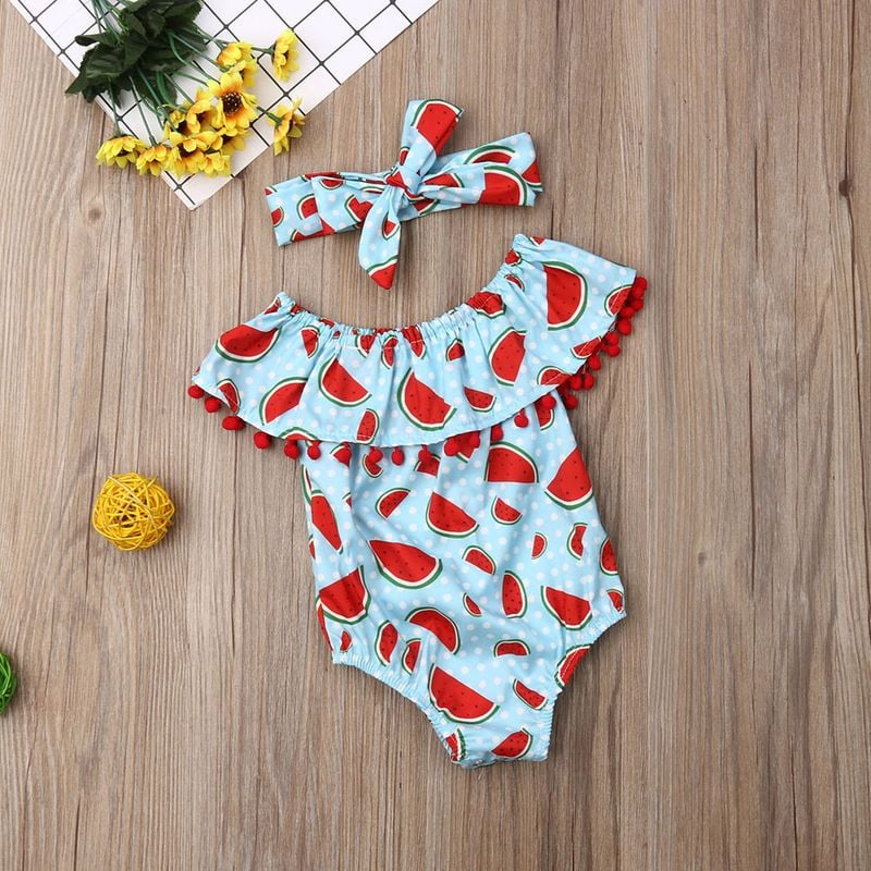 Roupa Infantil Body Melancia Mesversario Menina Nuna Baby Nunca