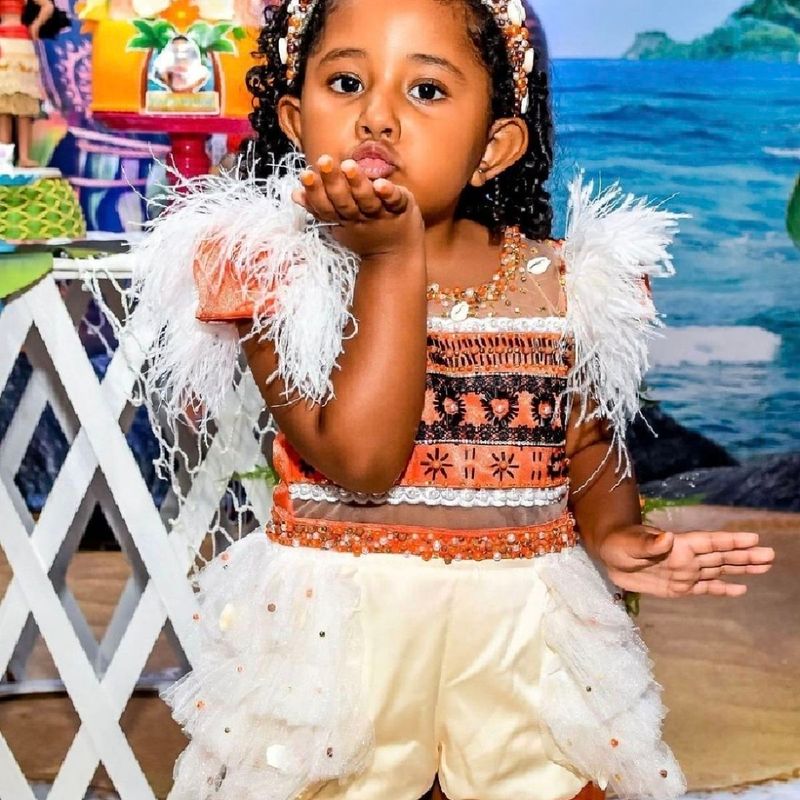 Roupa Moana Luxo 2 em 1  Roupa Infantil para Menina Atelier