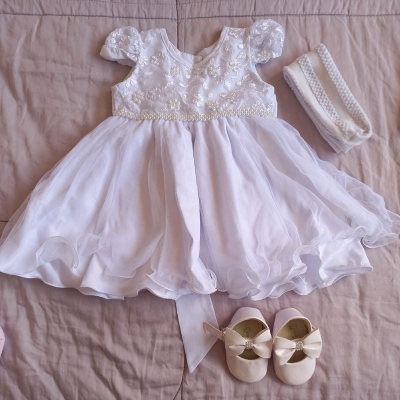 Roupa para batizado de hot sale menina