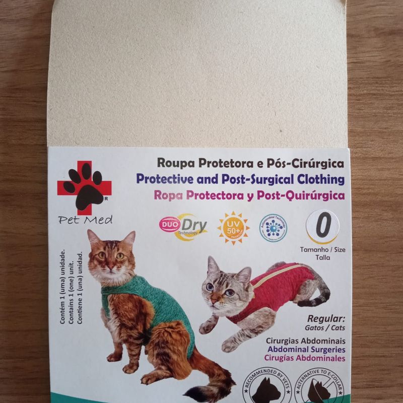 Roupa Protetora para Gatos - Duo Dry Regular Gatos