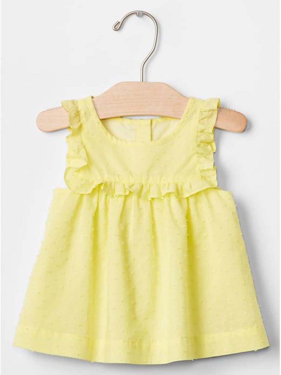 Roupas De Bebe Menina Gap Vestido Gap Babados Sem Mangas Amarelo Roupa Infantil Para Bebe Gap Nunca Usado Enjoei