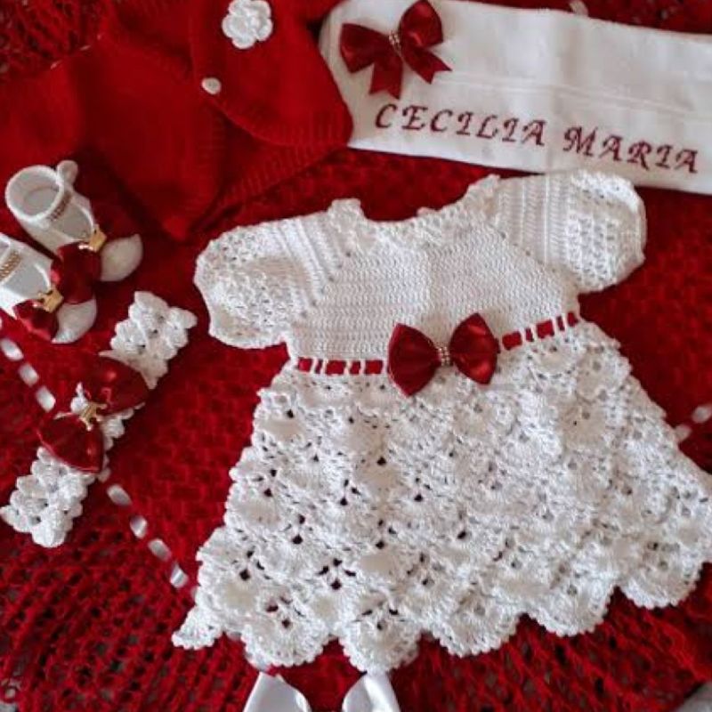 Roupas de bebe 2024 de croche feminino