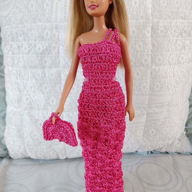 Vestido De Crochê Para Boneca Barbie
