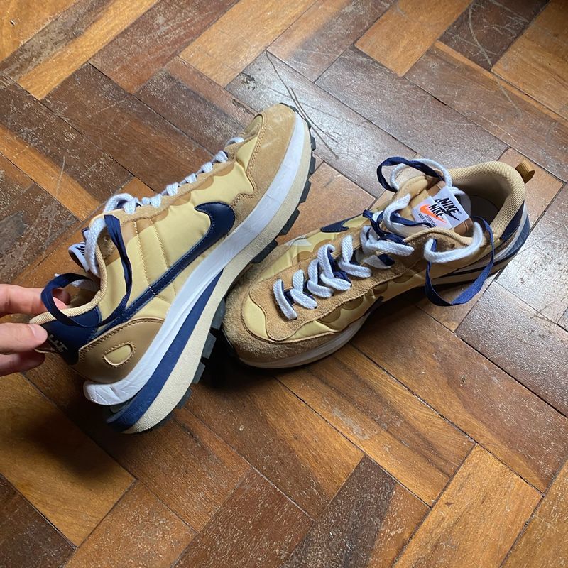 Sacai X Nike Vaporwaffle Sesame And Blue Void Rp | Nike