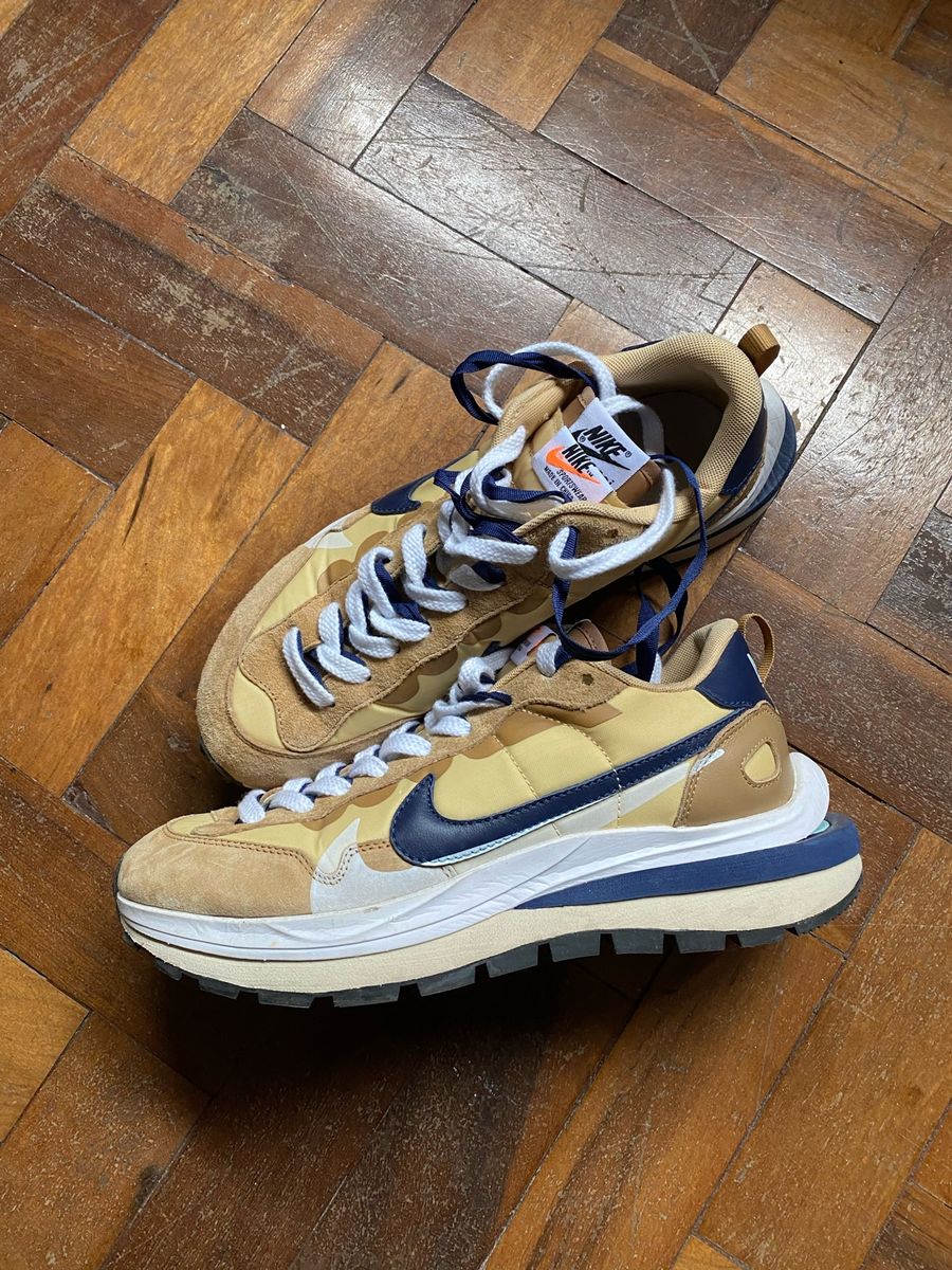 Sacai X Nike Vaporwaffle Sesame And Blue Void Rp | Nike