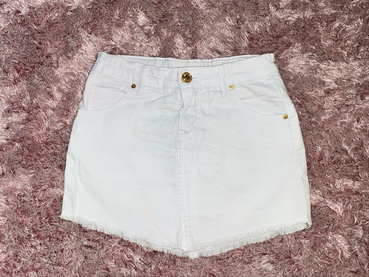 saia jeans branca infantil