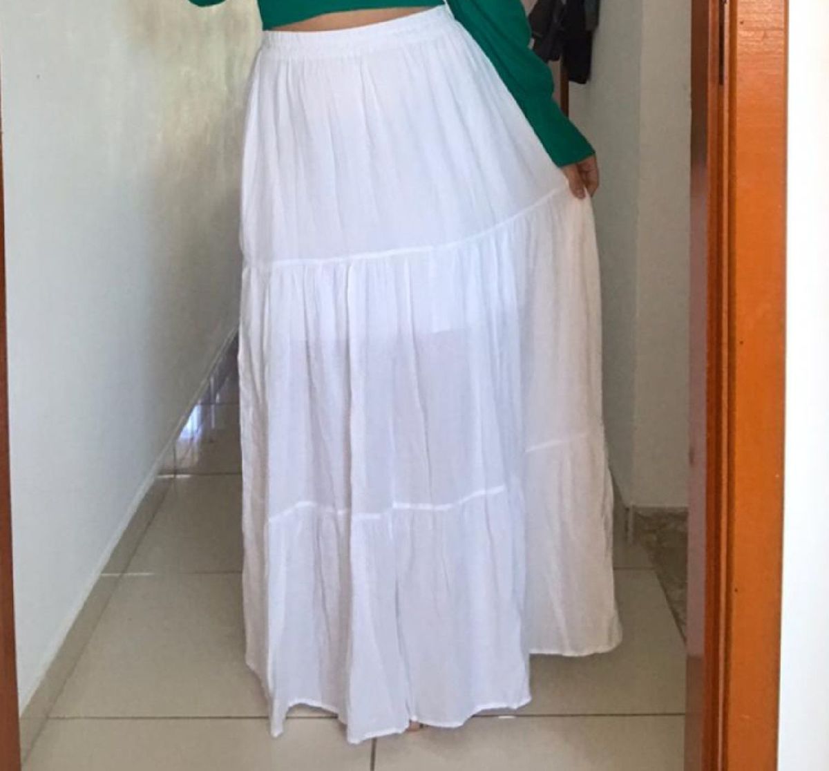 Saia Branca Rodada Longa | Saia Feminina Nunca Usado 66820178 | enjoei