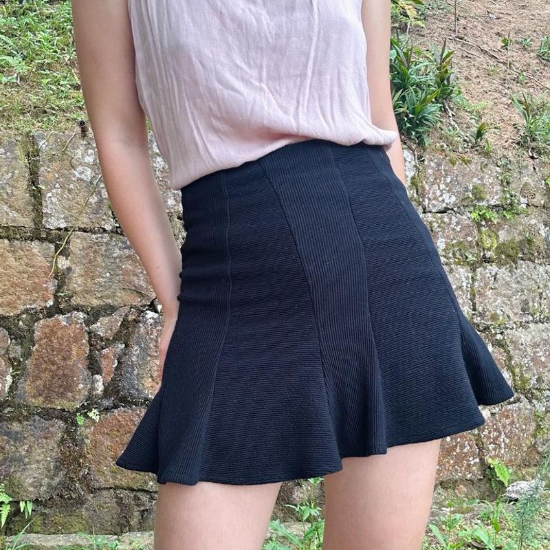 Cintura Alta Saias Gode Curta Saia Curta Preta Cintura Alta