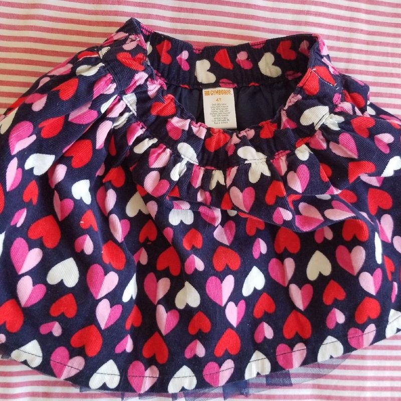 Saia de Corações de Veludo Gymboree, Roupa Infantil para Menina Gymboree  Usado 71262020