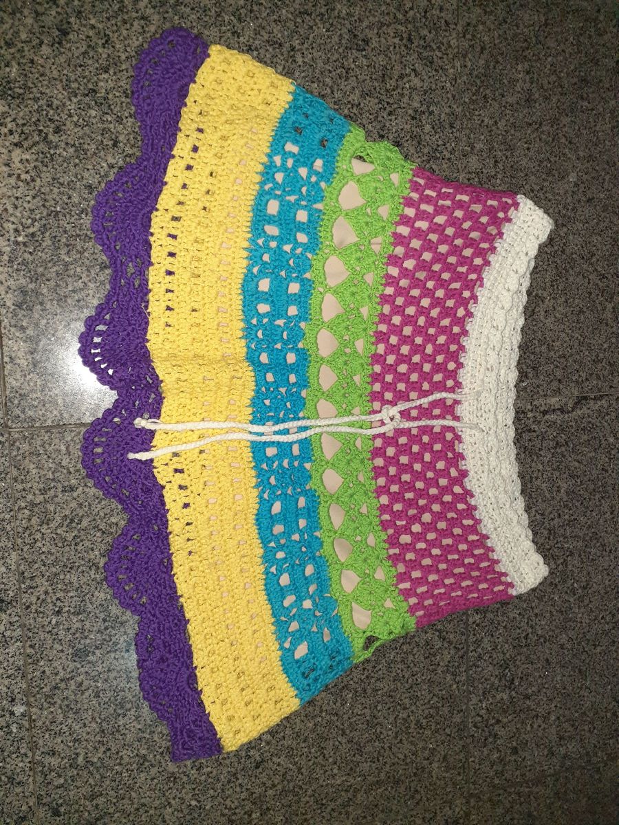 saia croche colorida